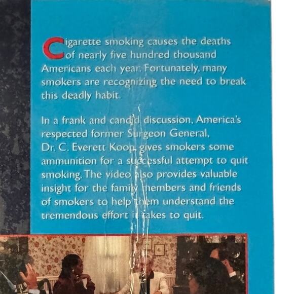 Vintage Self Help Quit Smoking C. Everett Koop VHS 1994 New Sealed - Picture 2 of 3